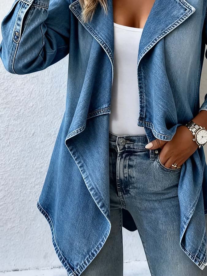 Women'S Casual Irregular Denim Jacket