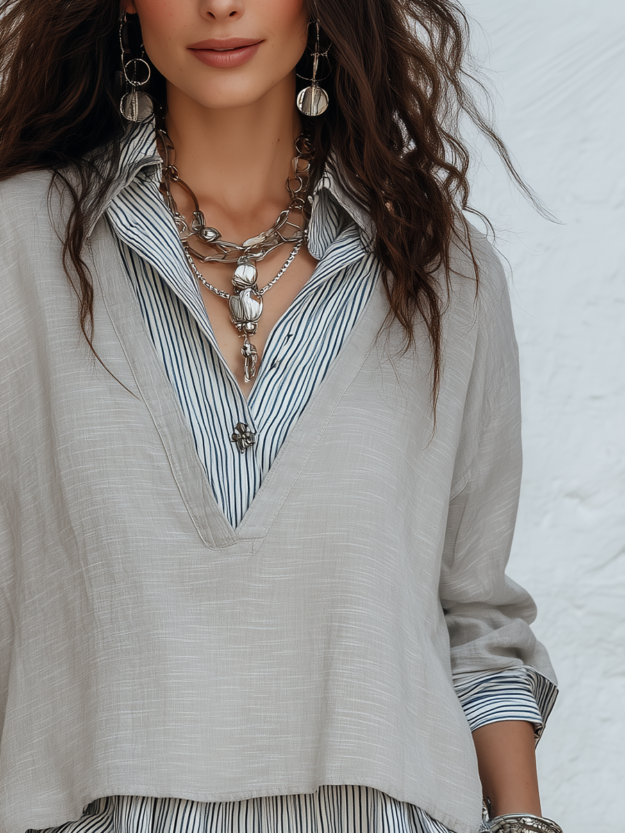 Effortlessly Create An Oatmeal Colored Striped Shirt