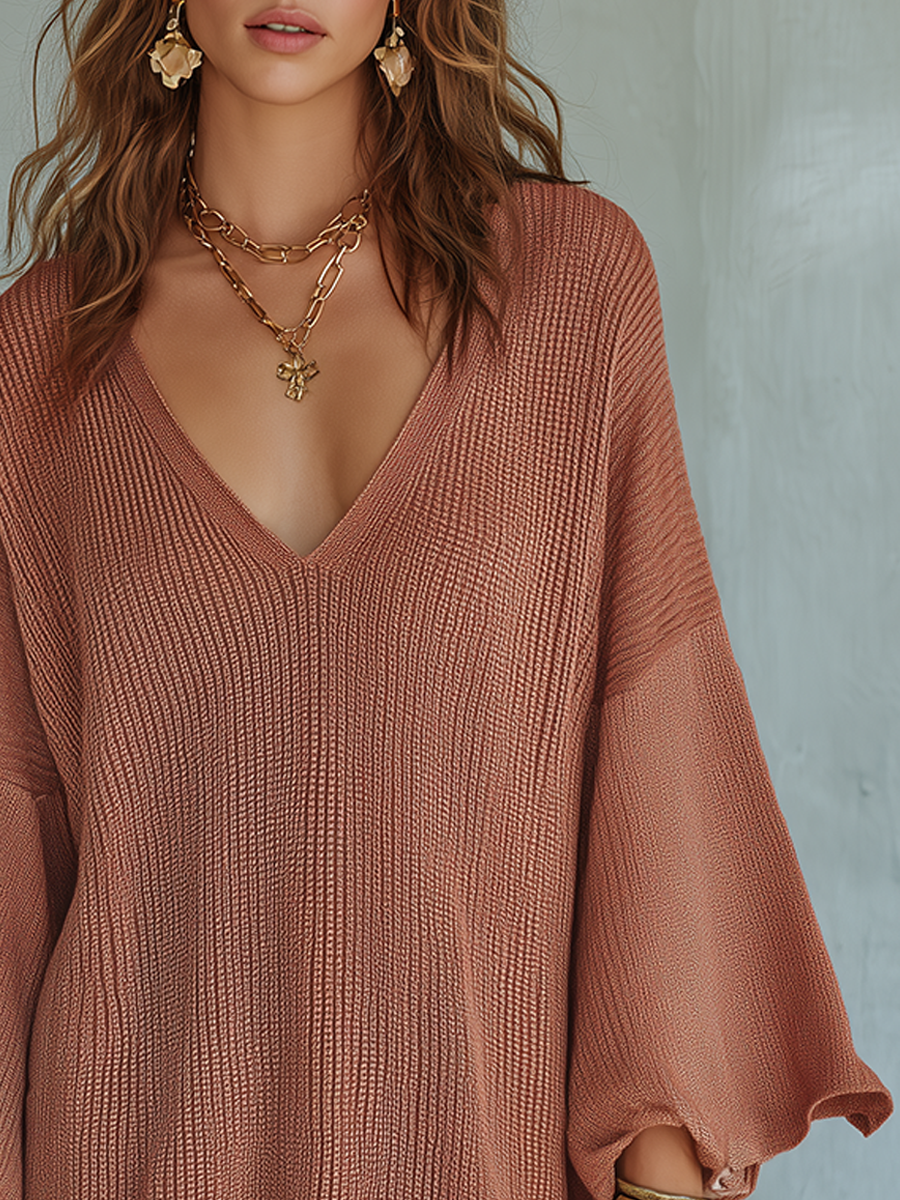 Bohemian Knit Mini Dress
