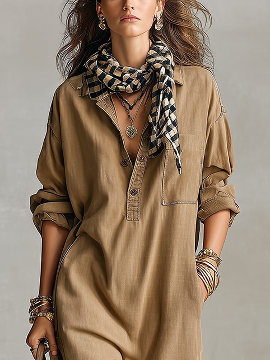 Bohemian Khaki Harem Jumpsuit