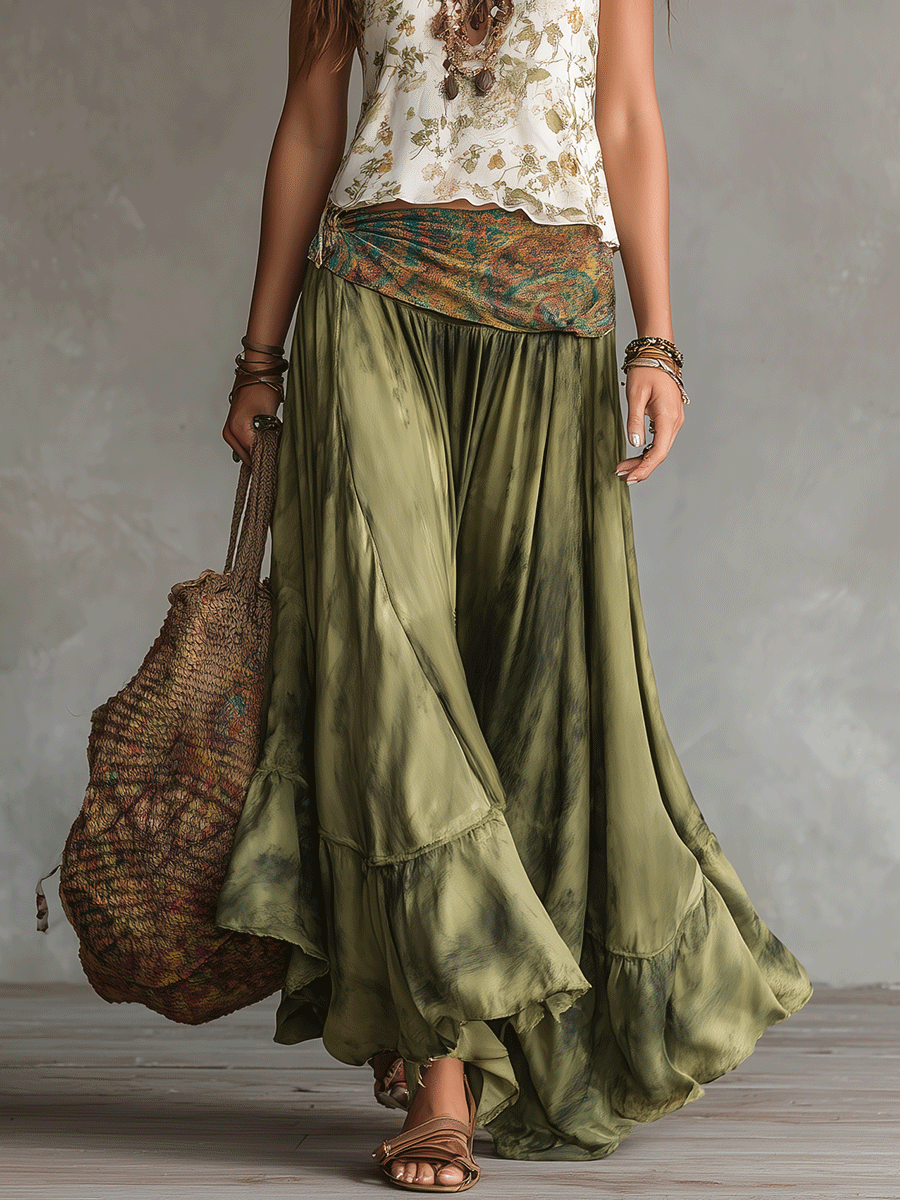 Bohemian Floral Cami & Flowing Maxi Skirt Set