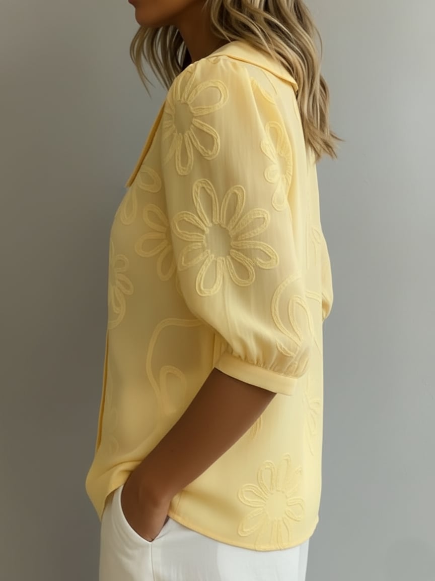 Women's Vintage Floral And Botanical Print Art Shirt