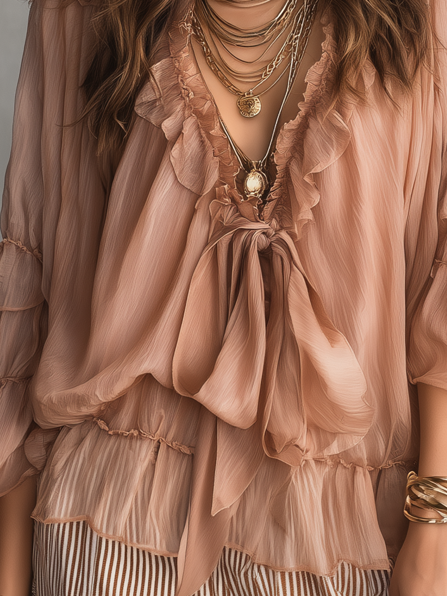 Romantic Ruffle Chiffon Blouse
