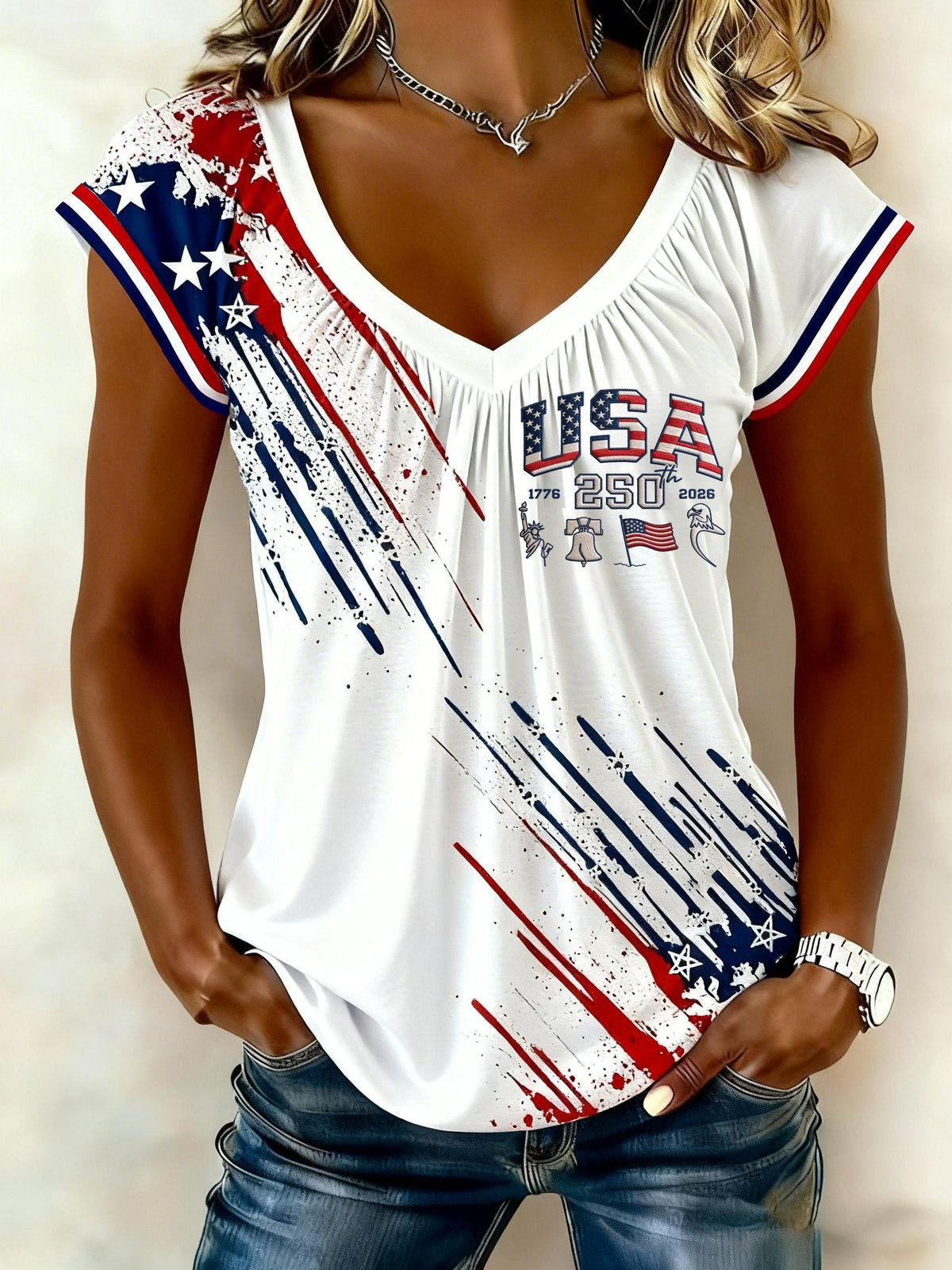 Women's USA 250th Anniversary Print T-Shirt