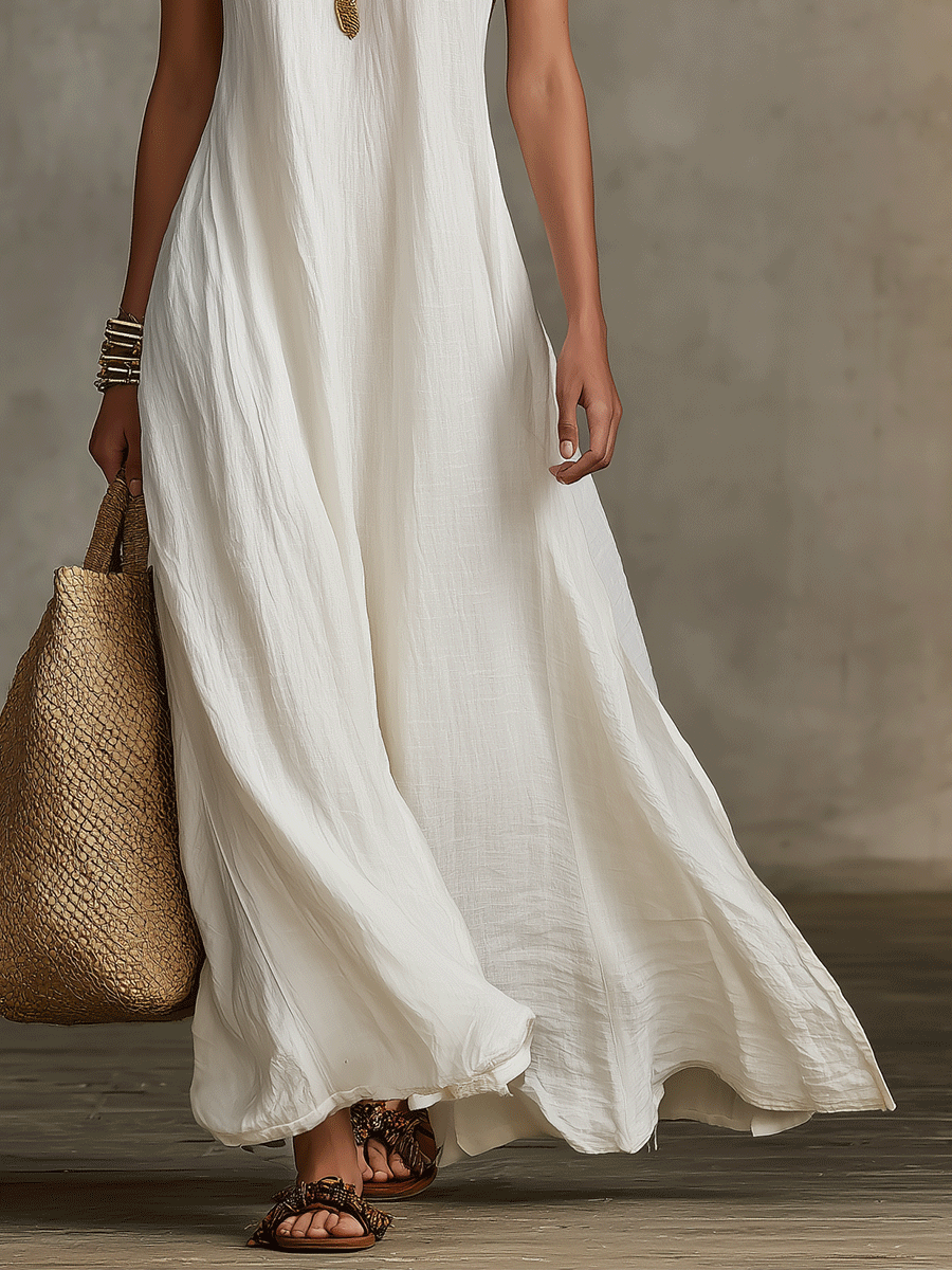 Airy Bohemian Sleeveless Flowy Maxi Dress
