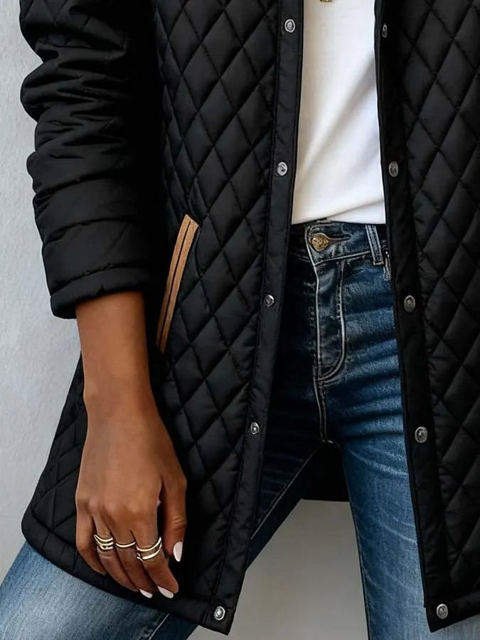Women'S Casual Color-Blocked Cotton-Padded Jacket
