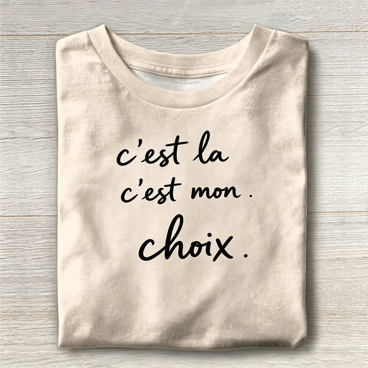 French Quote Typography Crew Neck T-Shirt