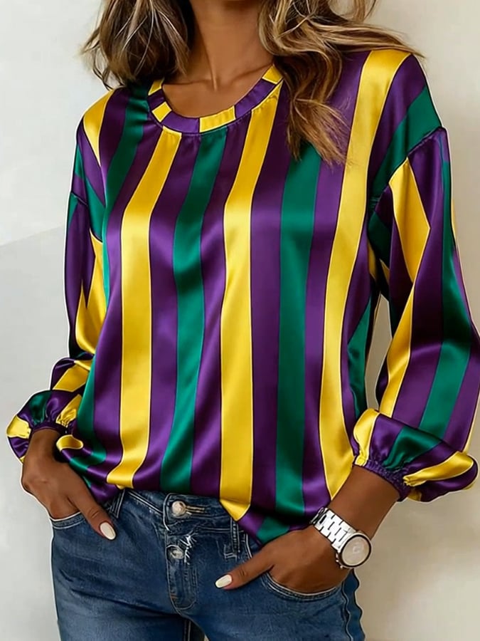 Women'S Casual Color-Block Shirt