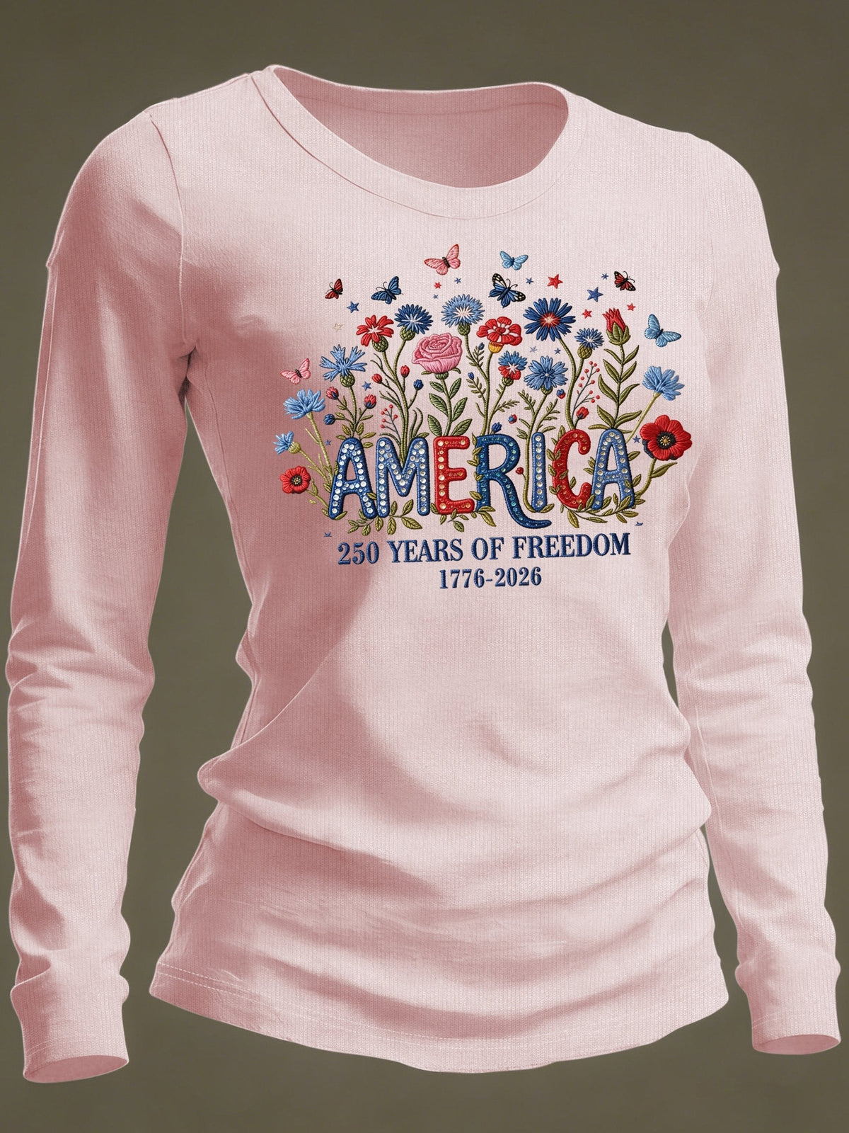 Women's Casual American 250 Commemorative Long-Sleeve T-Shirt