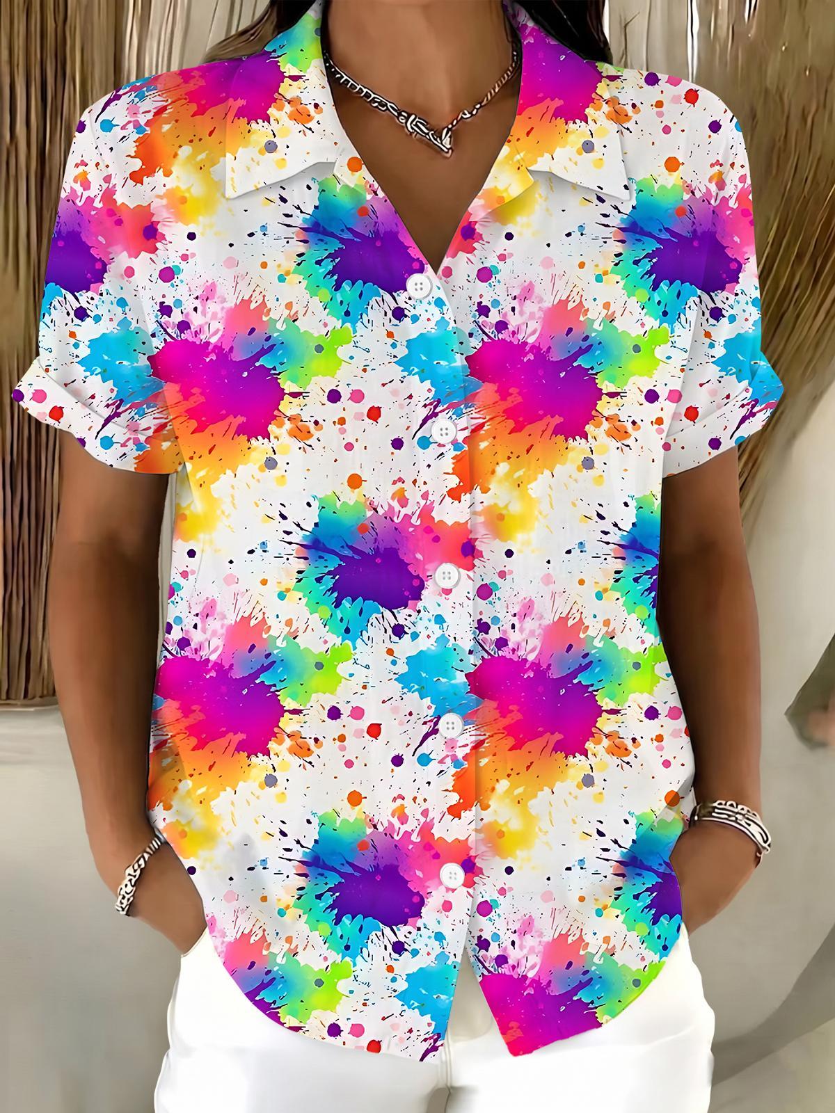 Tie Dye Women's Short Sleeve Shirts