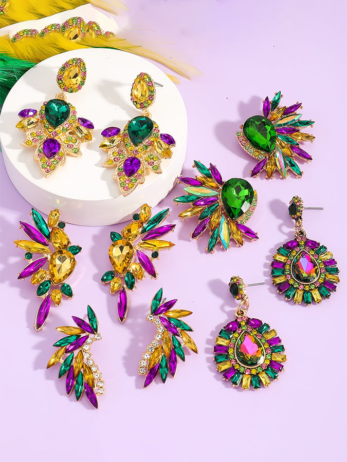 Carnival Geometric Flower Trendy Temperament Light Luxury Versatile Fashionable Earrings