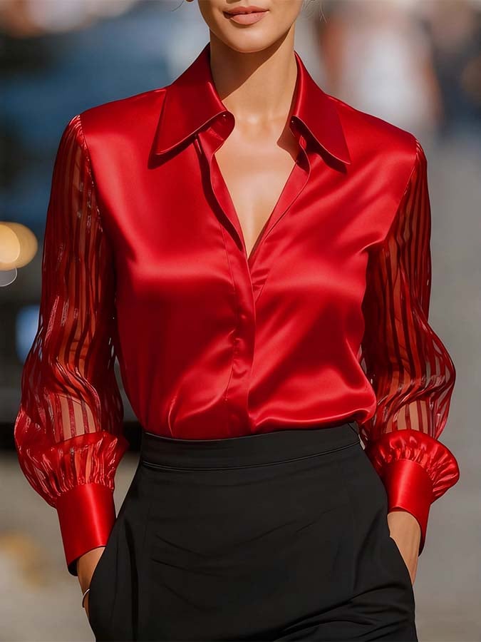 Women'S Casual Retro Long-Sleeved Shirt