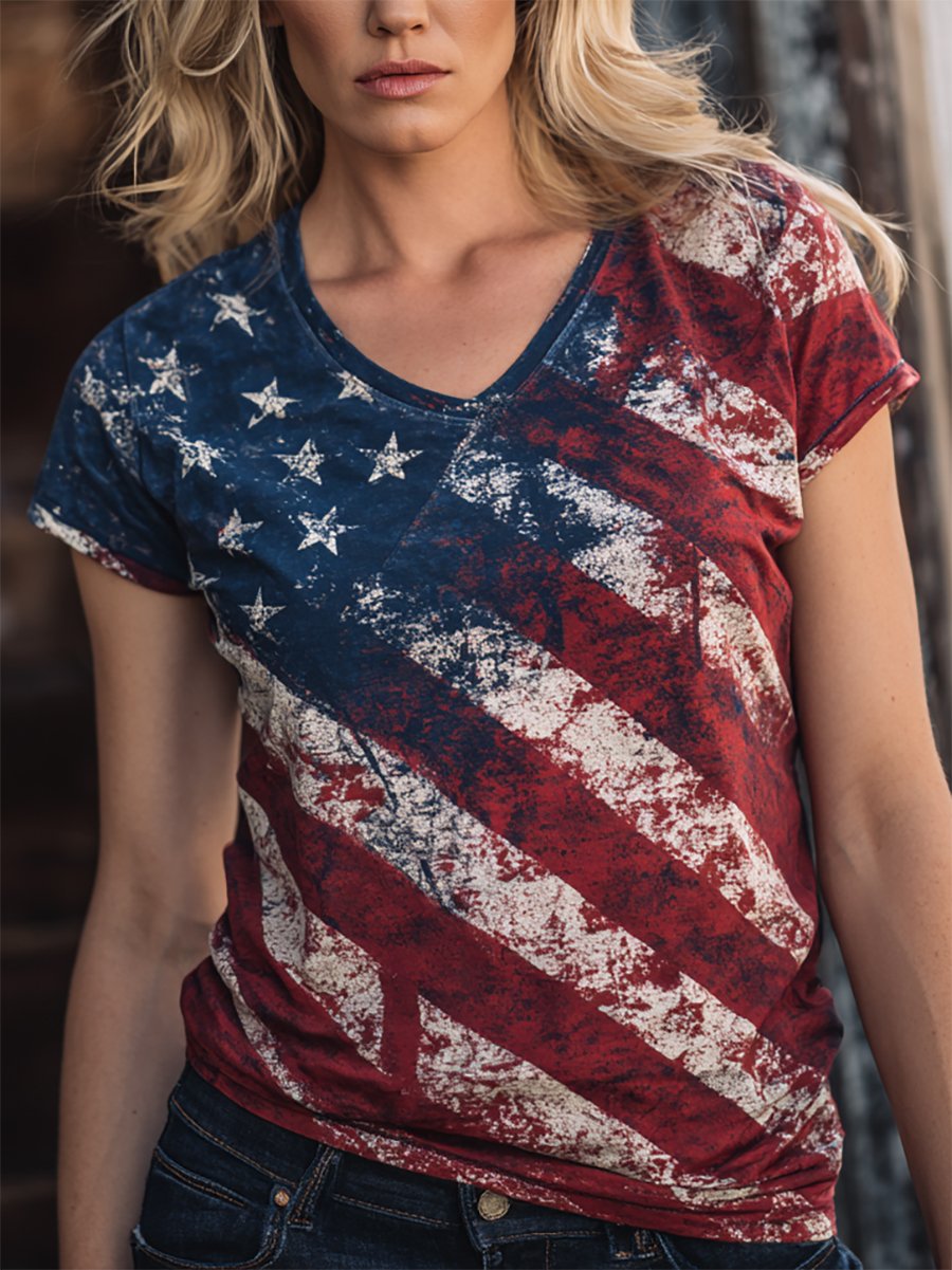Women's Vintage American Founding 250th Anniversary Short-Sleeved T-Shirt