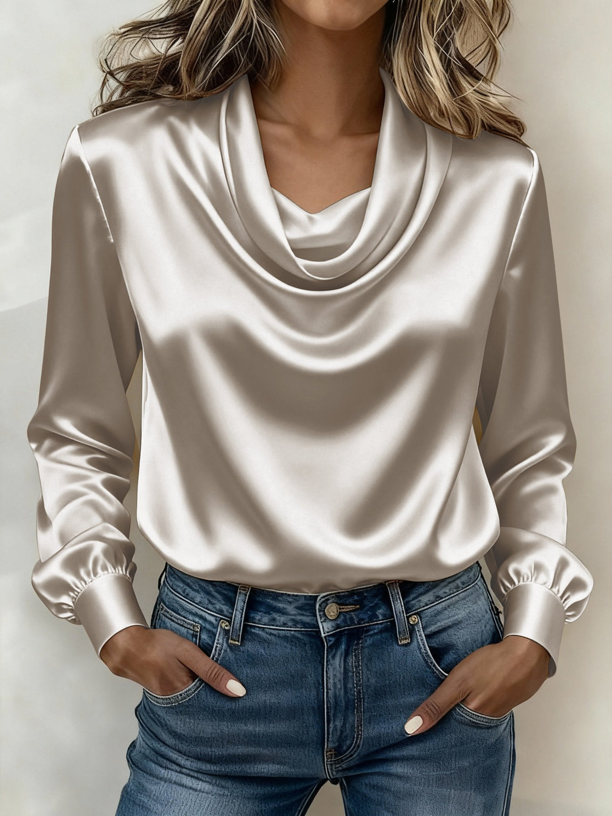 Women's Casual Solid Color V-Neck Shirt