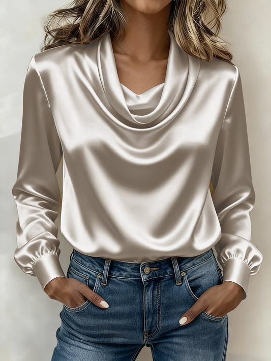 Women's Casual Solid Color V-Neck Shirt