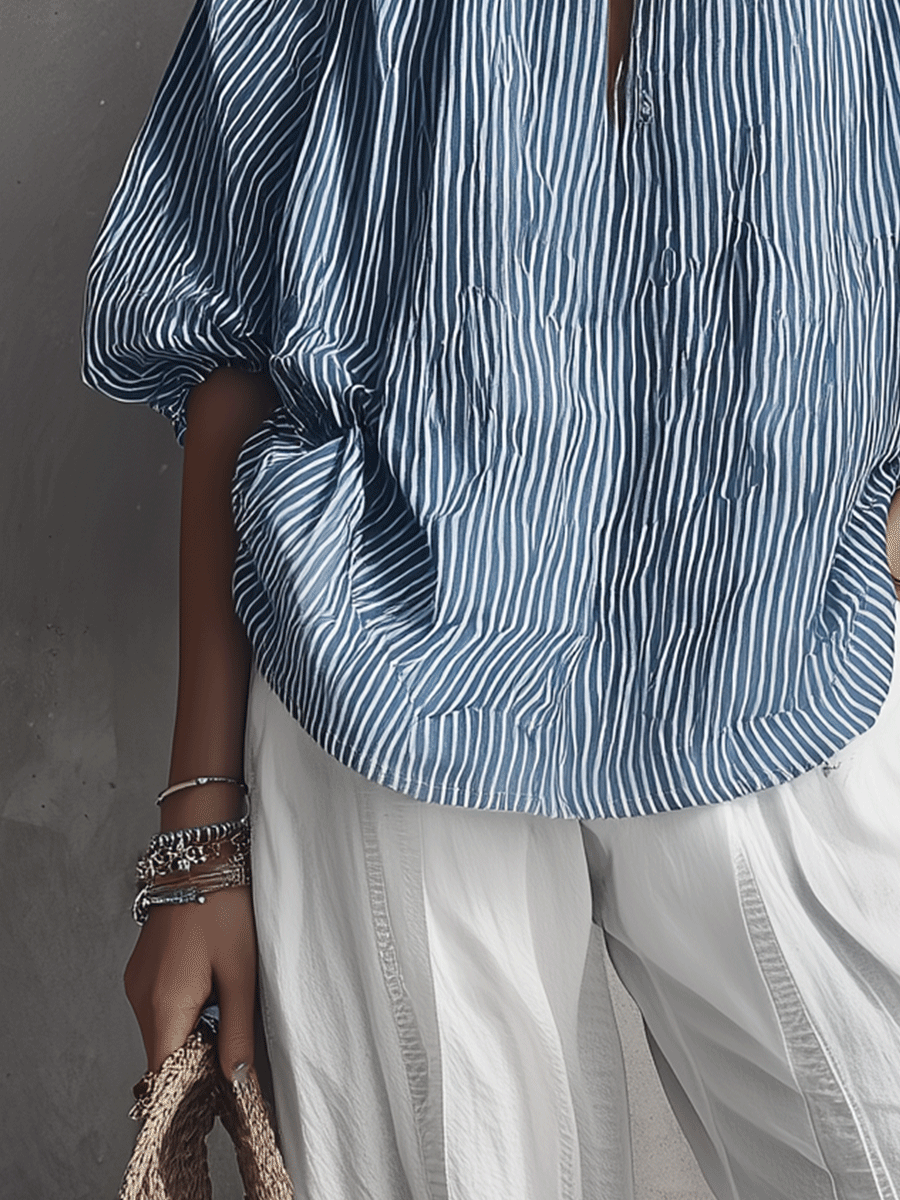 Relaxed Fit Striped Blouse