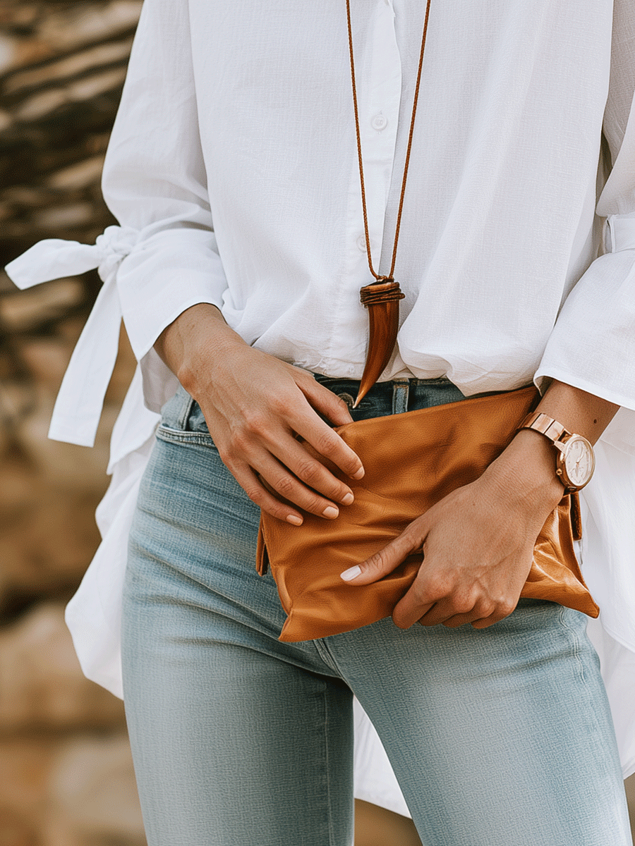 Effortless Chic Cotton Bell-Sleeve Tie-Cuff High-Low White Shirt