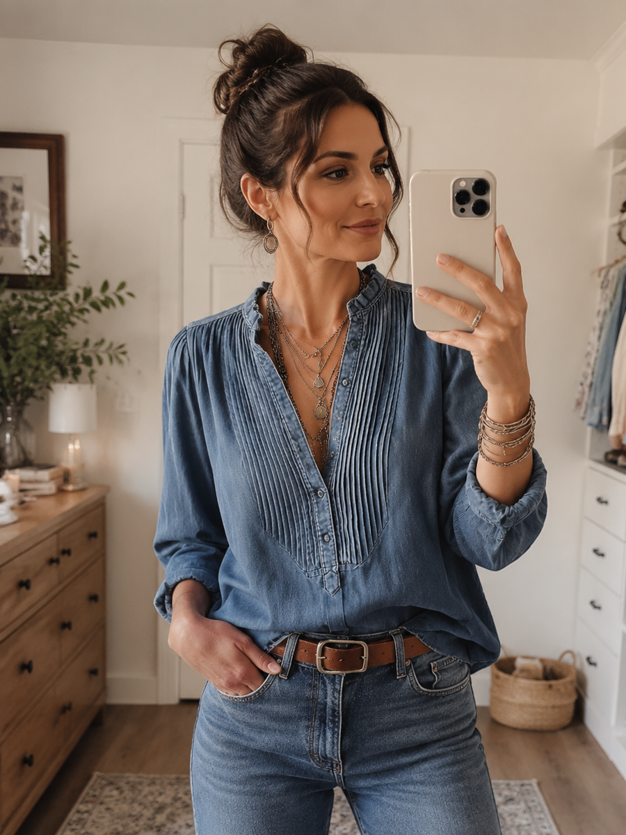 Bohemian Denim Top