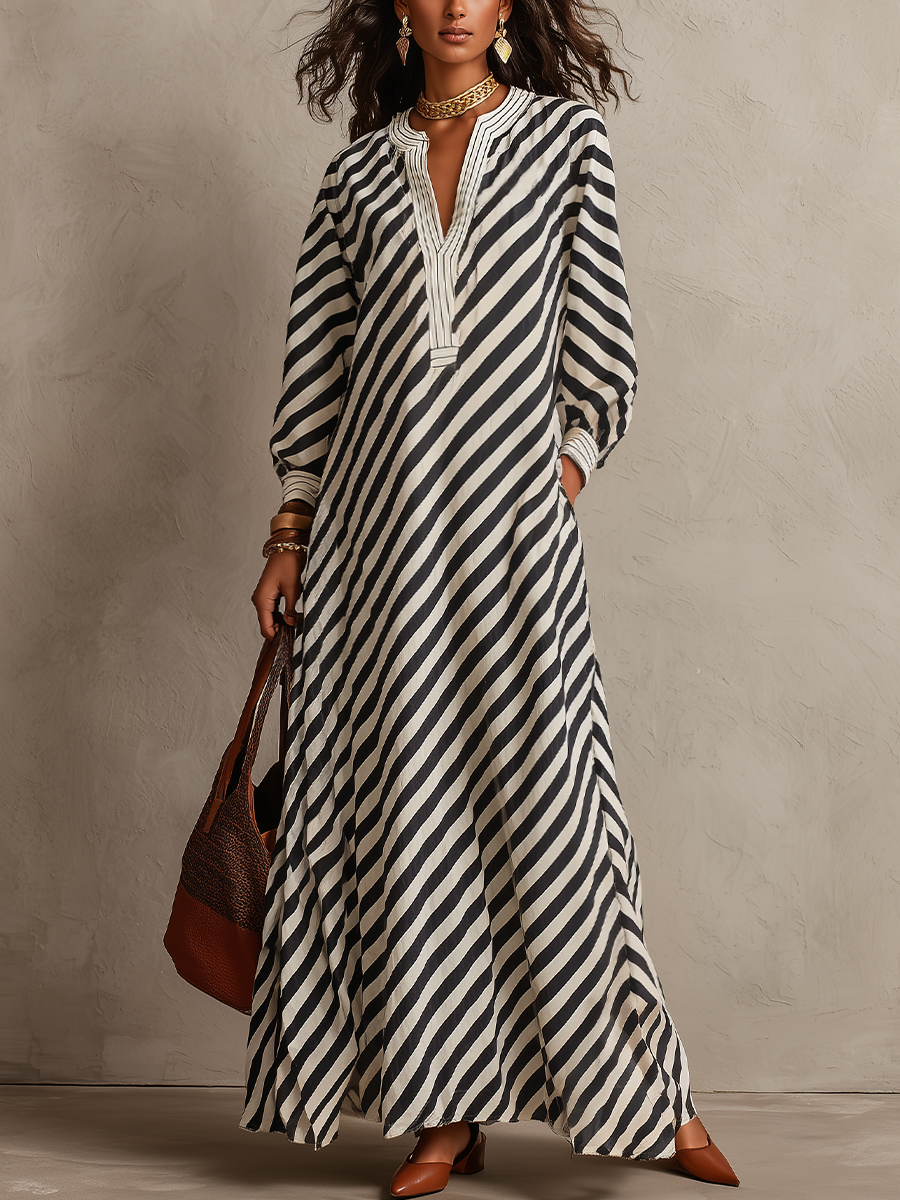 Effortless Striped Maxi Dress