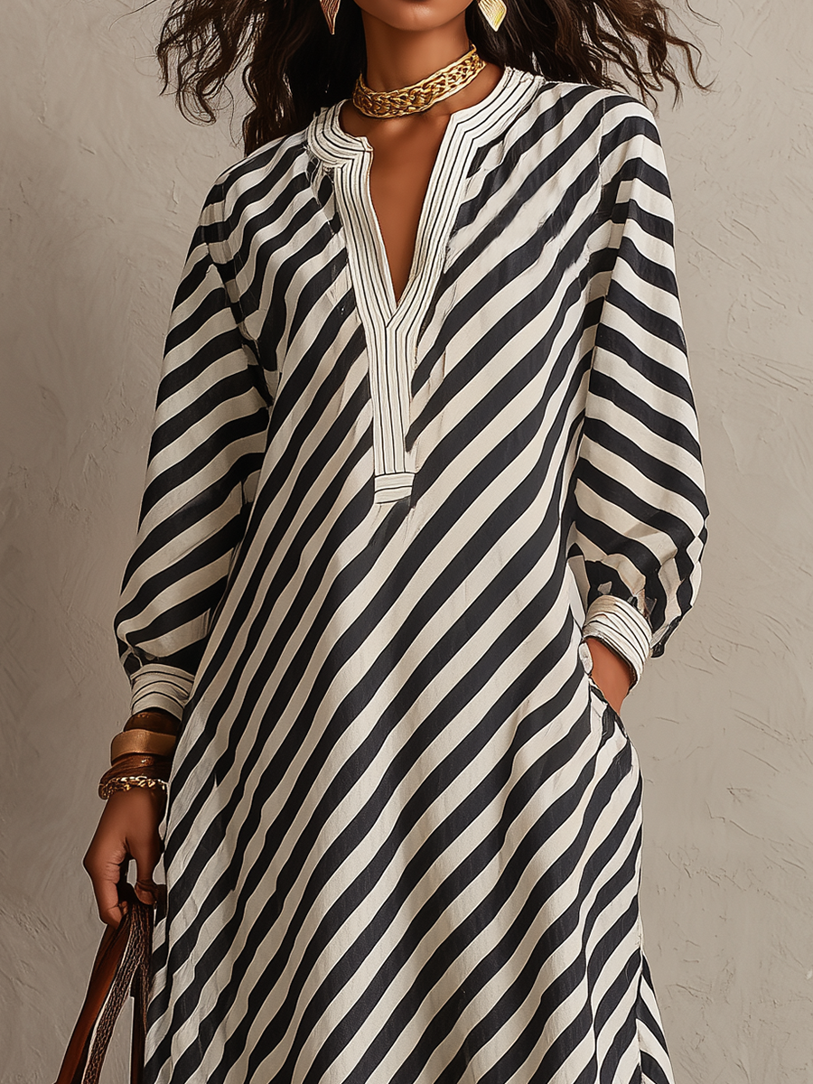 Effortless Striped Maxi Dress