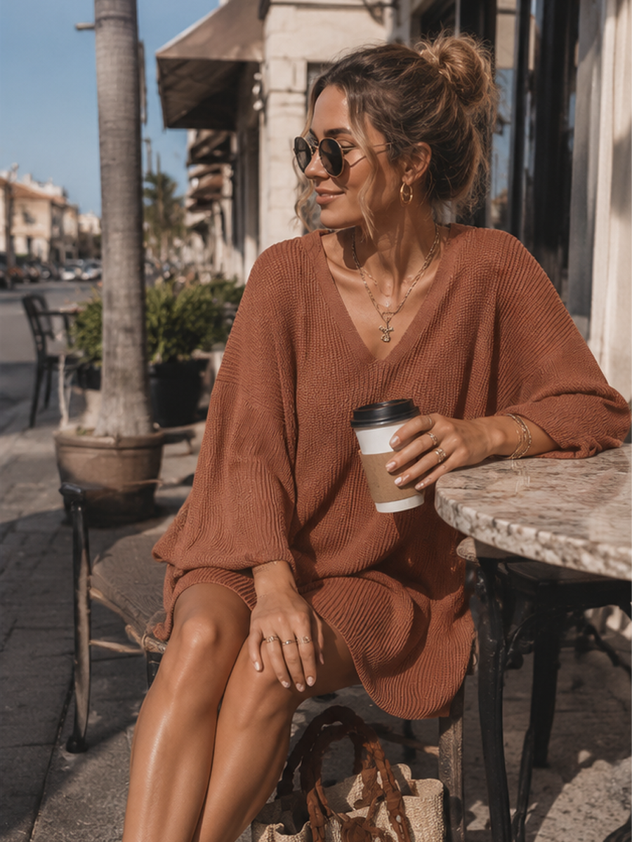 Bohemian Knit Mini Dress