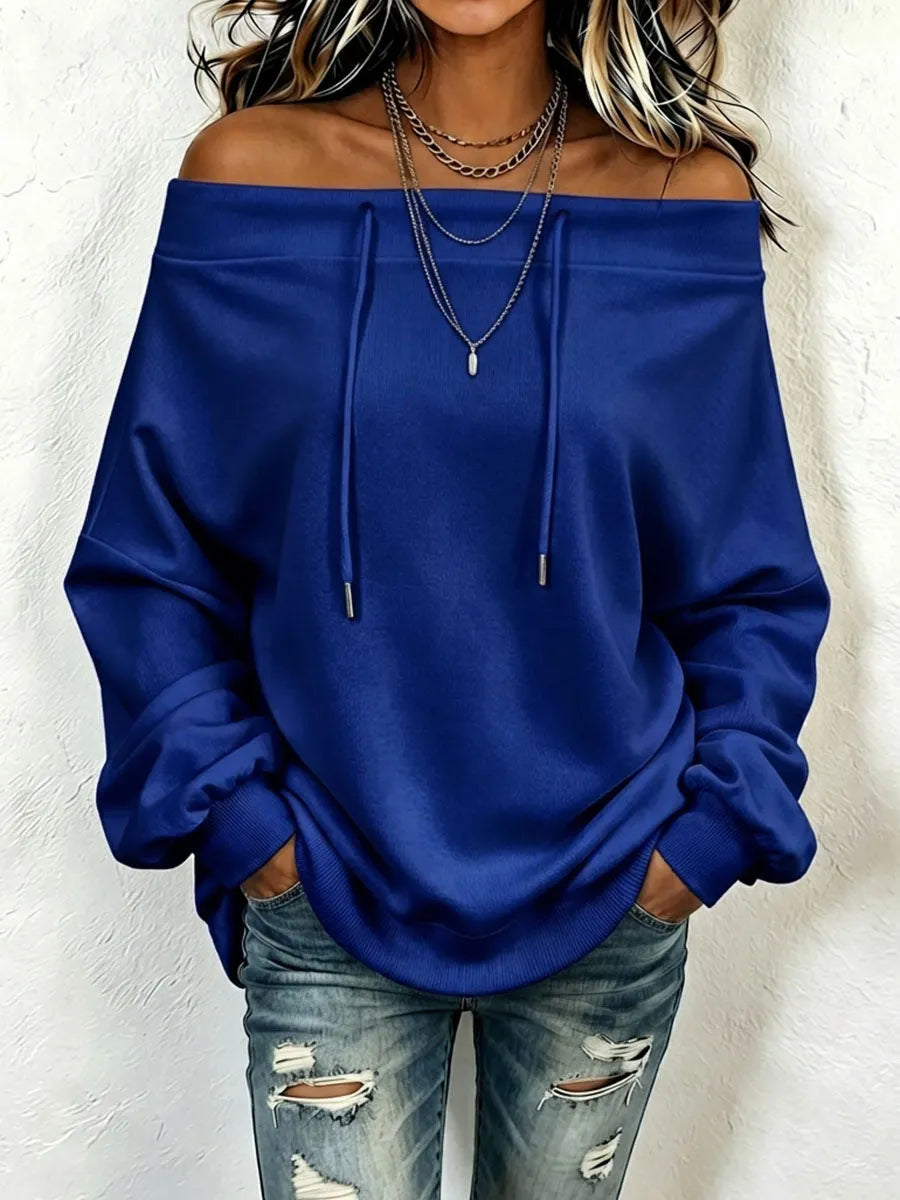 Stylish Off-the-shoulder Oversize Sweatshirt