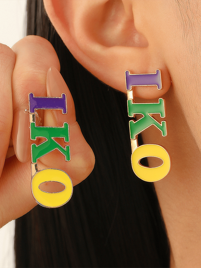Carnival Three-Color Clown Hat Crown Stud Earrings