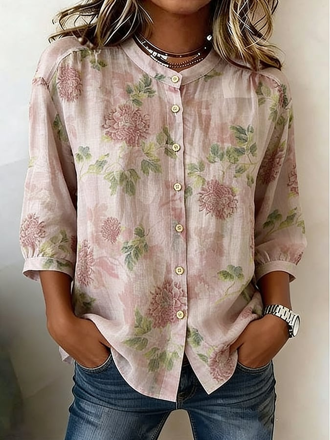 Women's Floral Print Casual Shirt