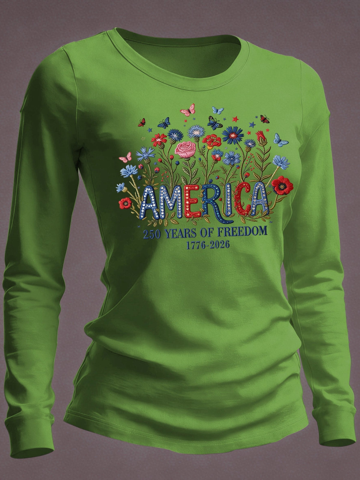Women's Casual American 250 Commemorative Long-Sleeve T-Shirt