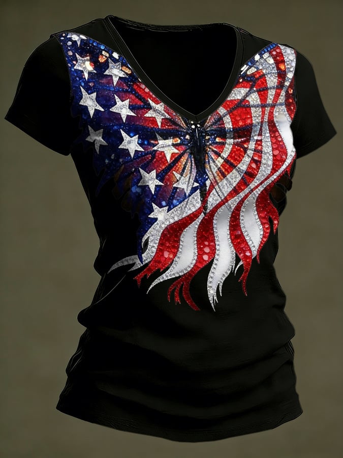 Women's casual retro patriotic 250th anniversary T-shirt