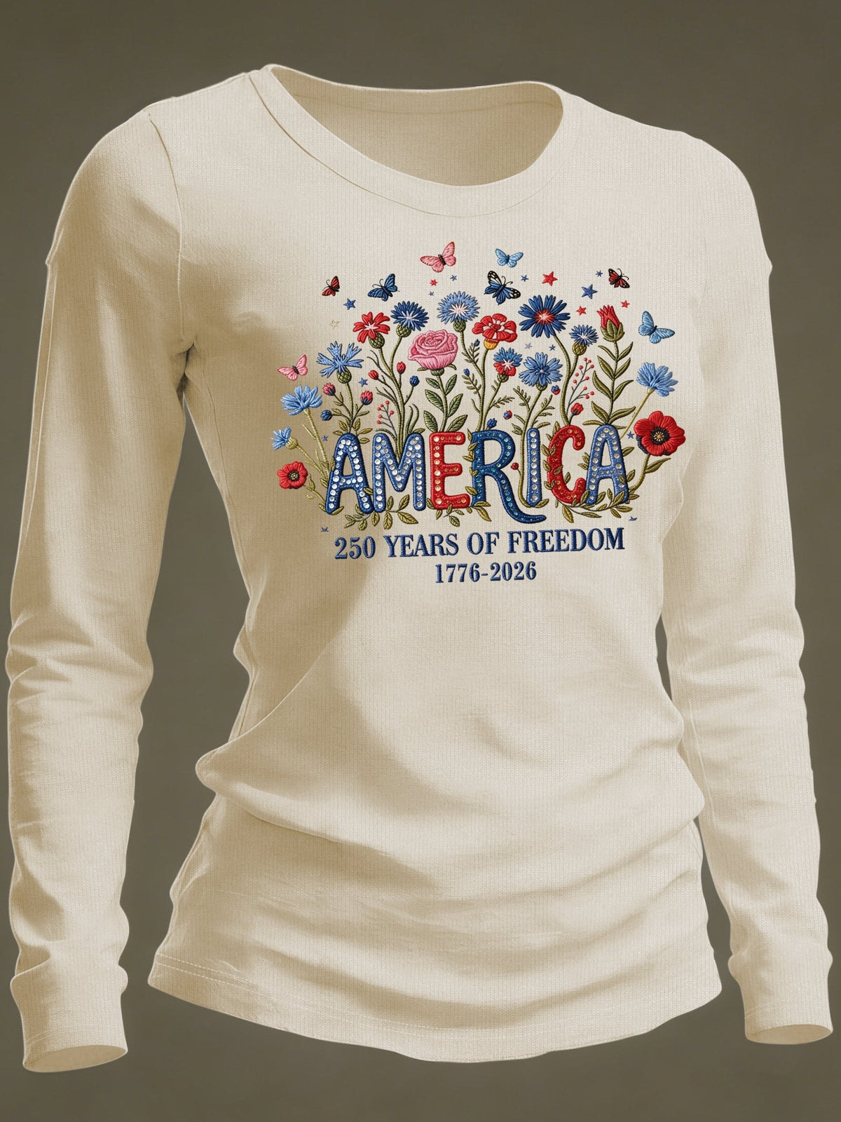 Women's Casual American 250 Commemorative Long-Sleeve T-Shirt