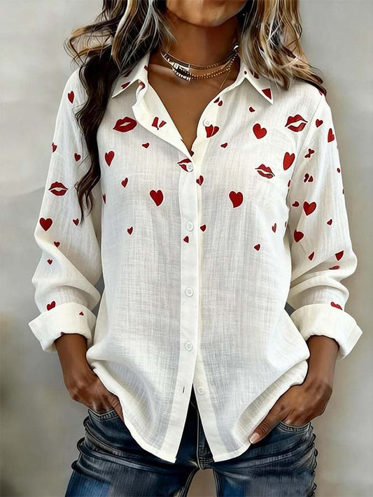 Women'S Casual Lapel Printed Shirt