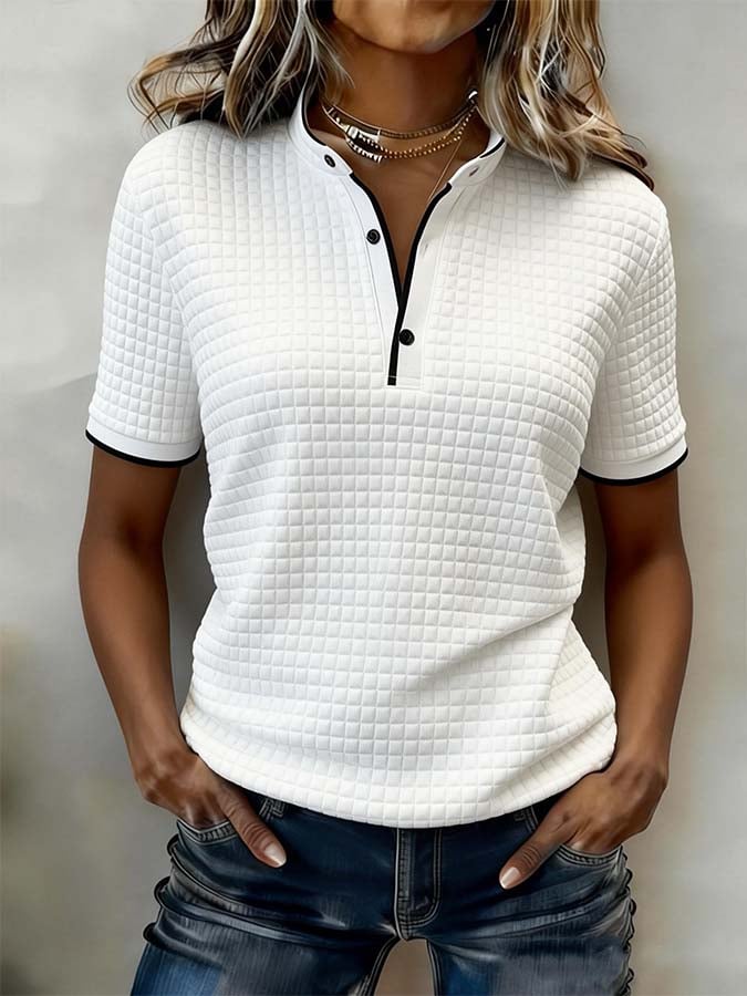 Women'S Casual Color-Block Patchwork Top