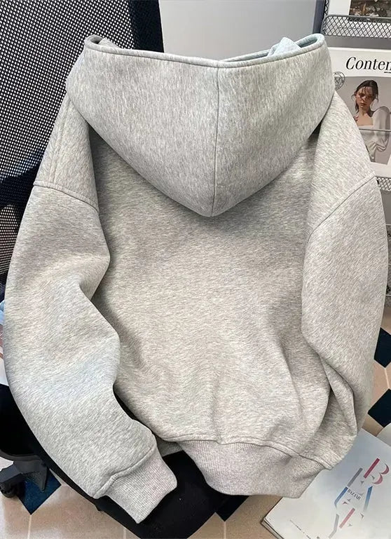 Casual Asymmetric Zip-up Hoodie