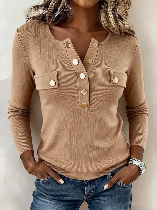 Women'S Casual Solid Color Top