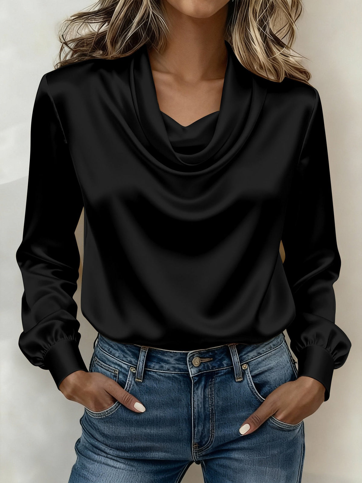 Women's Casual Solid Color V-Neck Shirt