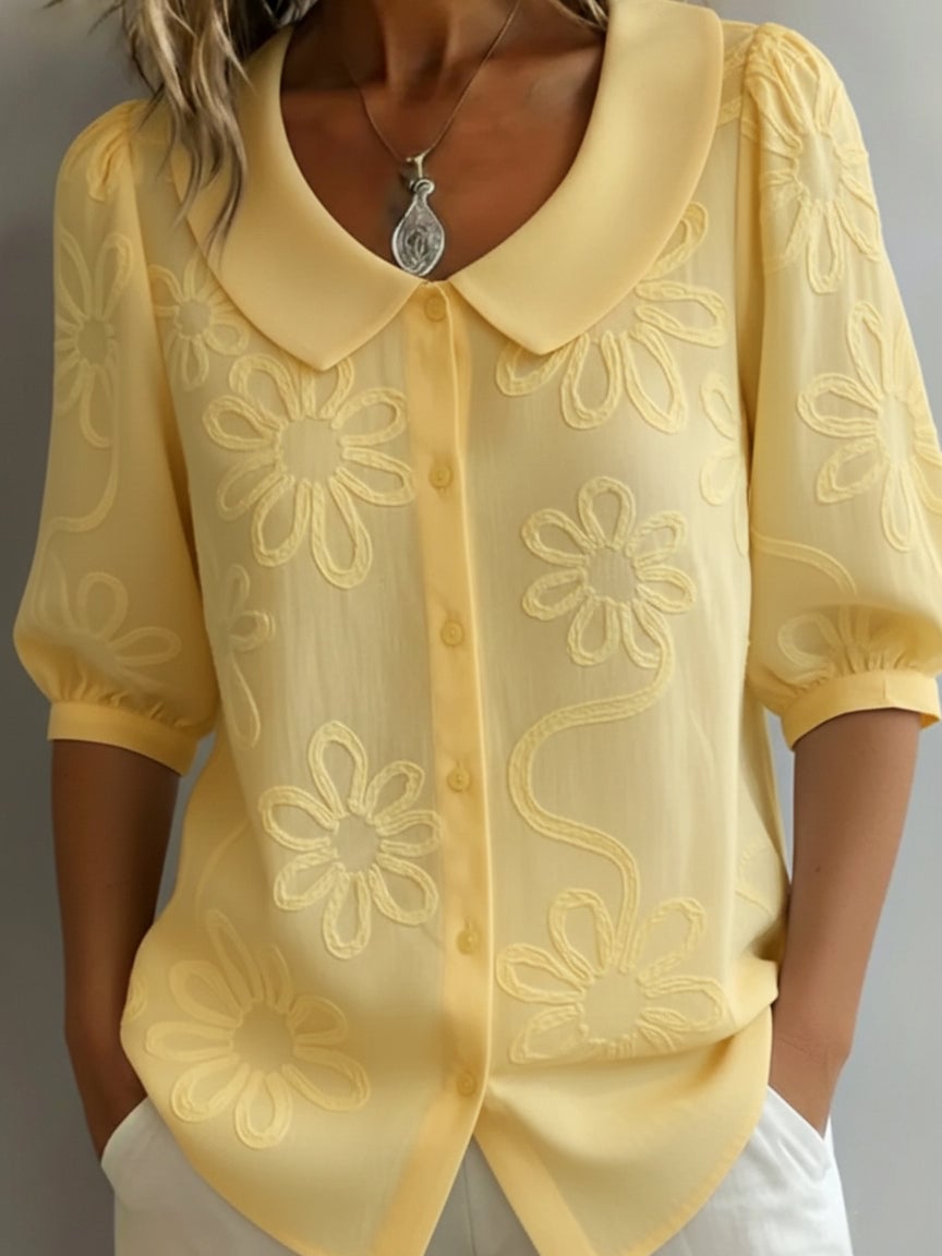 Women's Vintage Floral And Botanical Print Art Shirt