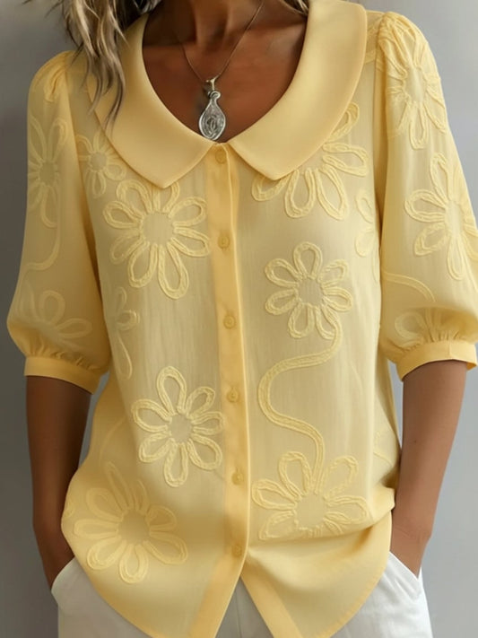 Women's Vintage Floral And Botanical Print Art Shirt