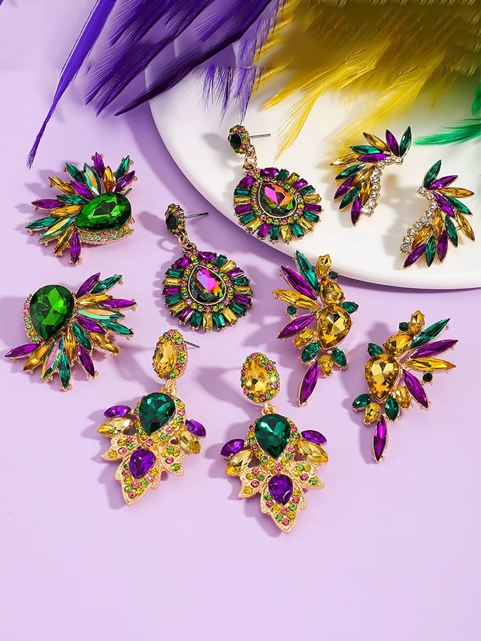 Carnival Geometric Flower Trendy Temperament Light Luxury Versatile Fashionable Earrings