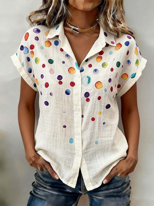 Women'S Casual Lapel Printed Shirt