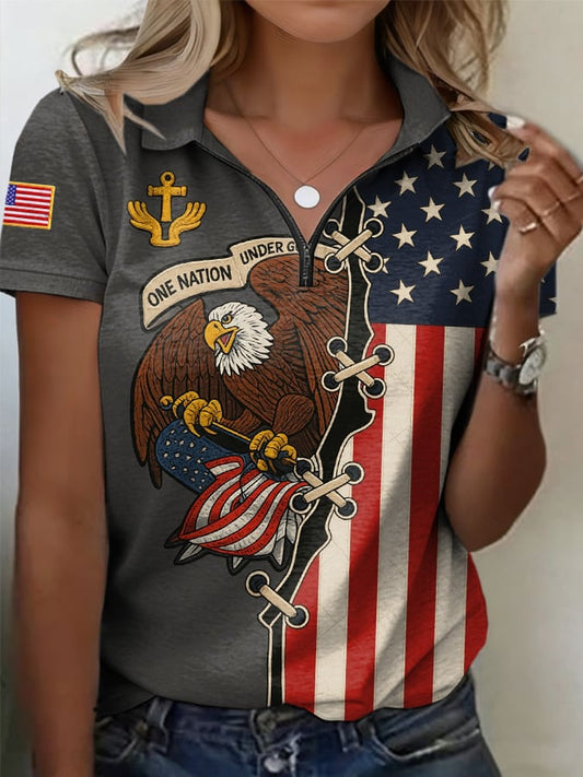 Women's Casual American 250th Anniversary Printed T-shirt