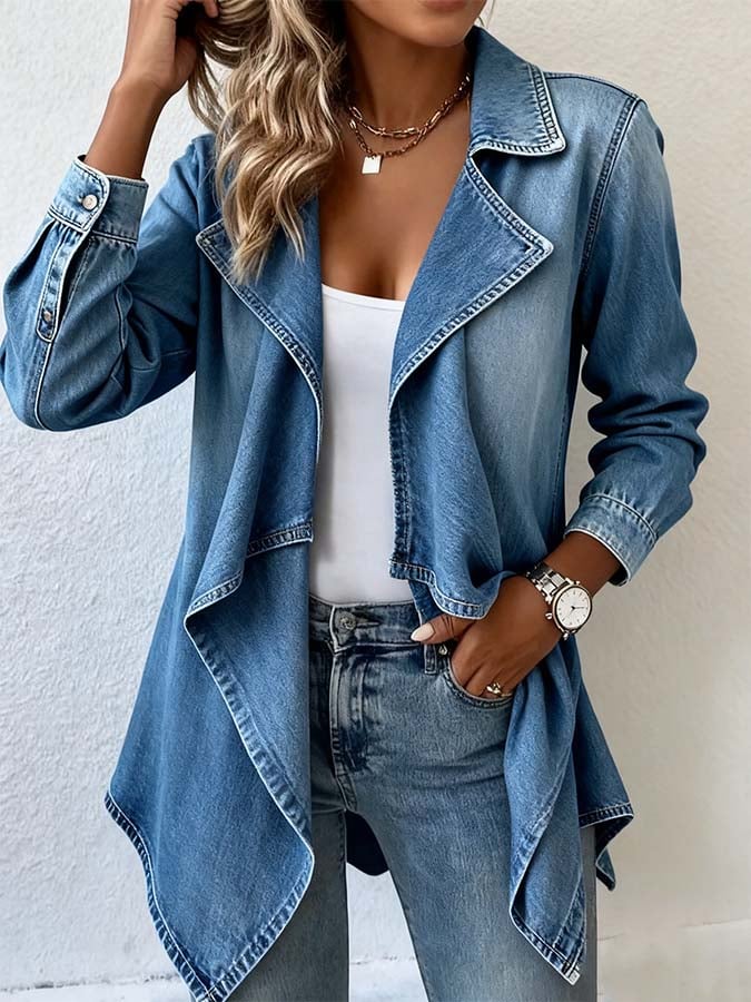 Women'S Casual Irregular Denim Jacket
