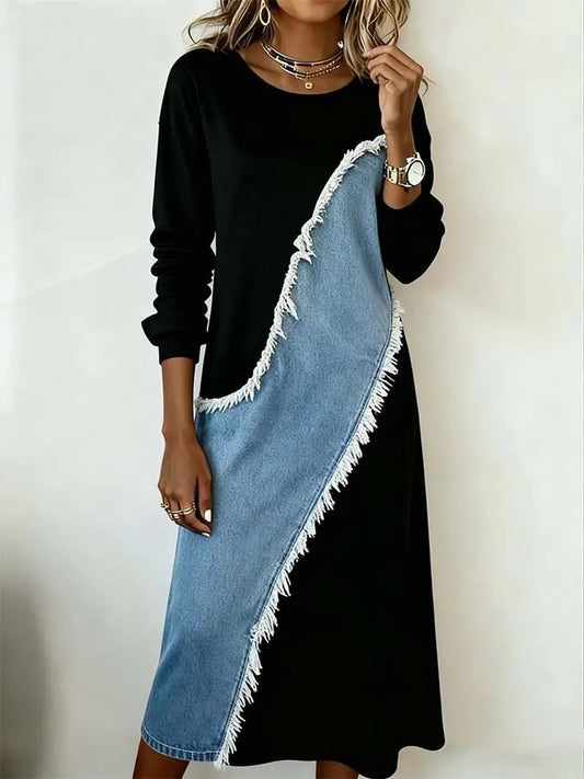 Women'S Casual Featured Patchwork Dress
