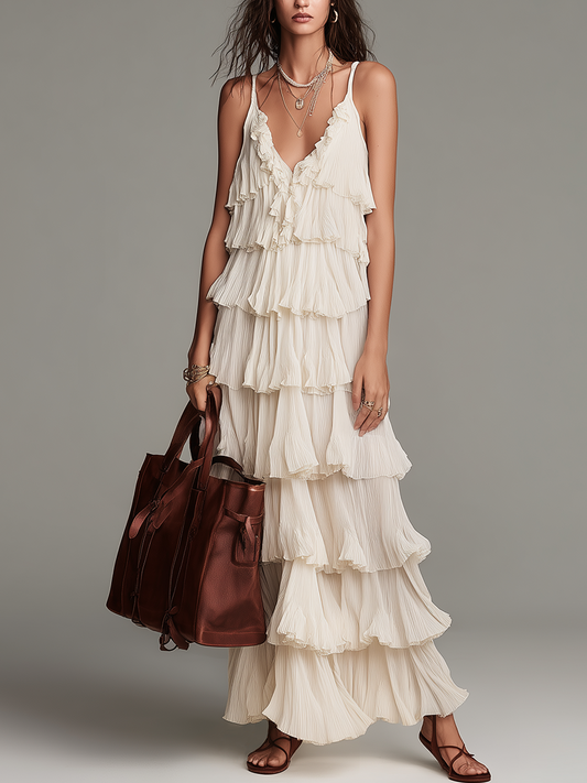 Romantic Tiered Ruffle Maxi Dress