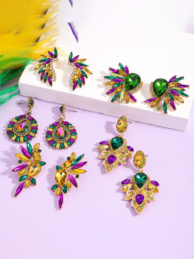 Carnival Geometric Flower Trendy Temperament Light Luxury Versatile Fashionable Earrings