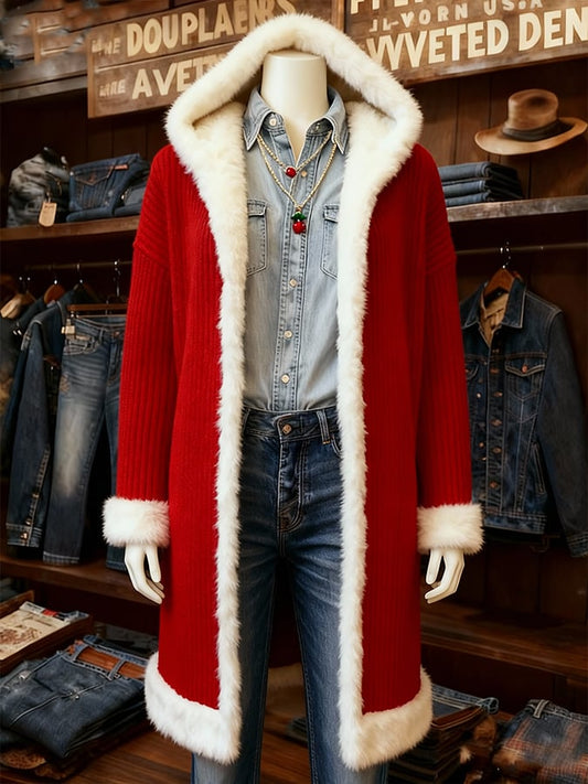 Women's Casual Christmas Patchwork Contrast Color Jacket