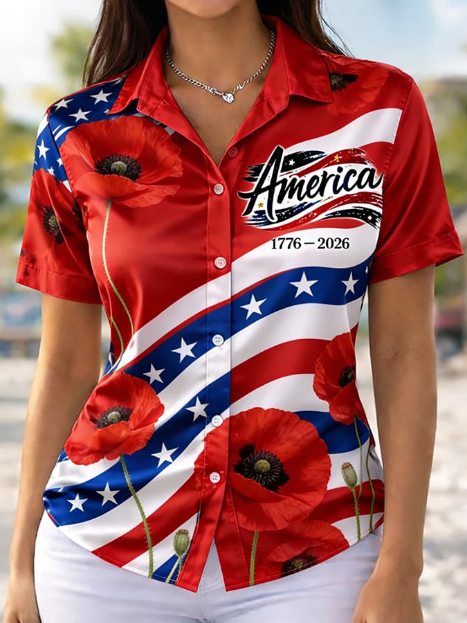 Women's Retro 250th Anniversary Print Top