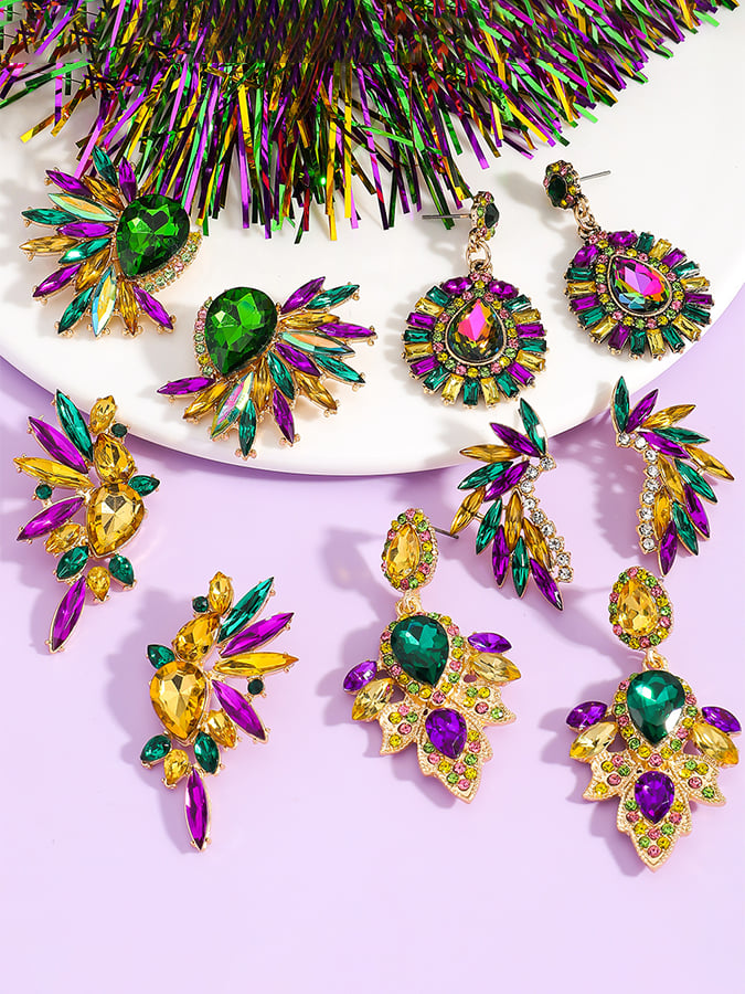 Carnival Geometric Flower Trendy Temperament Light Luxury Versatile Fashionable Earrings