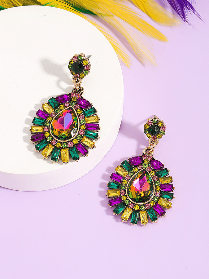 Carnival Geometric Flower Trendy Temperament Light Luxury Versatile Fashionable Earrings