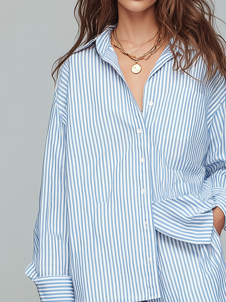 Effortless Striped Shirt & Short Set